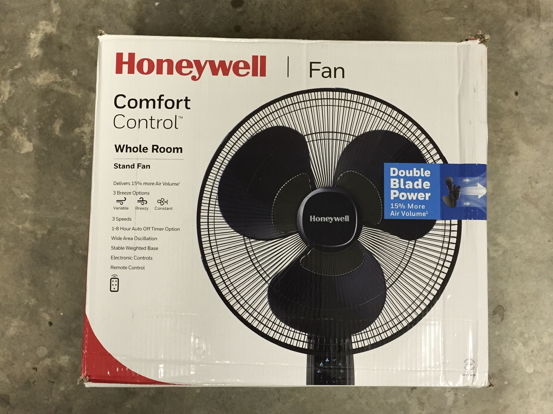 Honeywell Oscillating Stand Fan with Double Blades Black