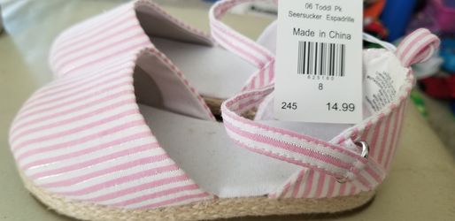 Seersucker Espadriles Toddler Girl Sz 8