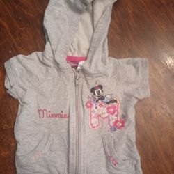 "Baby Minnie Mouse" Gray Hooded Sweatshirt