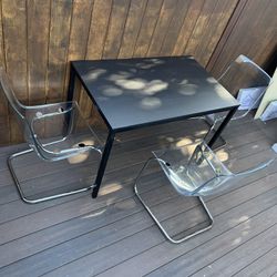 ikea tarendo table With 3 Ikea TOBIAS Chair, clear/chrome plated