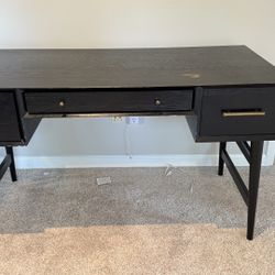 West Elm Mid Century Desk Black