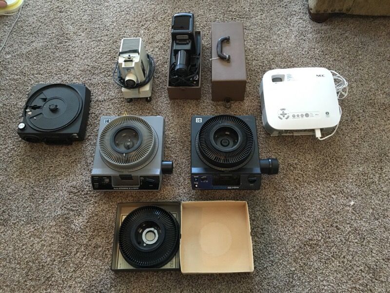 Lot of 6 Antique Vintage Slide Projectors