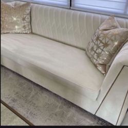 Tov Furniture Cream Sofa 