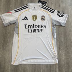 Adidas 2025/26 Real Madrid Home Jersey Mbappe 10 Size Small