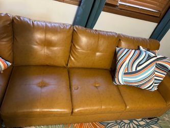 Faux leather couch