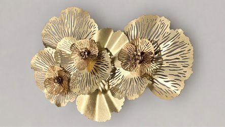 Gold Metal Flower Wall Art Decor