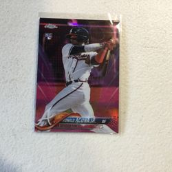 Ronald Acuna Jr 2018 Topps Chrome Pink Refractor Rookie Card and More