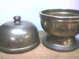 +Vintage Brass A Urn Dome Finial Almazan Serried LTD Spain Heavy Stamped 9" Tall

