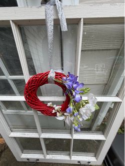 Wreath on window