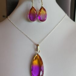Beautiful Created Tourmaline Set. Has Imperfections Marked Down