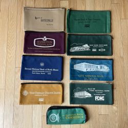 Vintage 70’s Custom Bank/Deposit Bags (9) For Collector. 