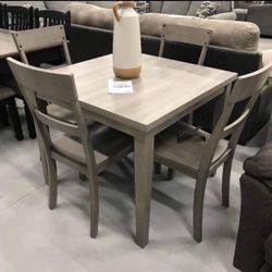 Gray 5 Piece Loratti Dining Table And Chairs🎊Kitchen~Dining Room Set💯 New Brand 🔥 