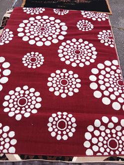 Cream and Red Area Rug