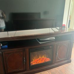TV STAND  With Fireplace Up To 80 Inch TV