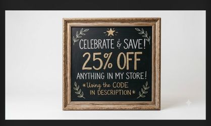 Use code in description for 25% off anything in my OfferUp store
