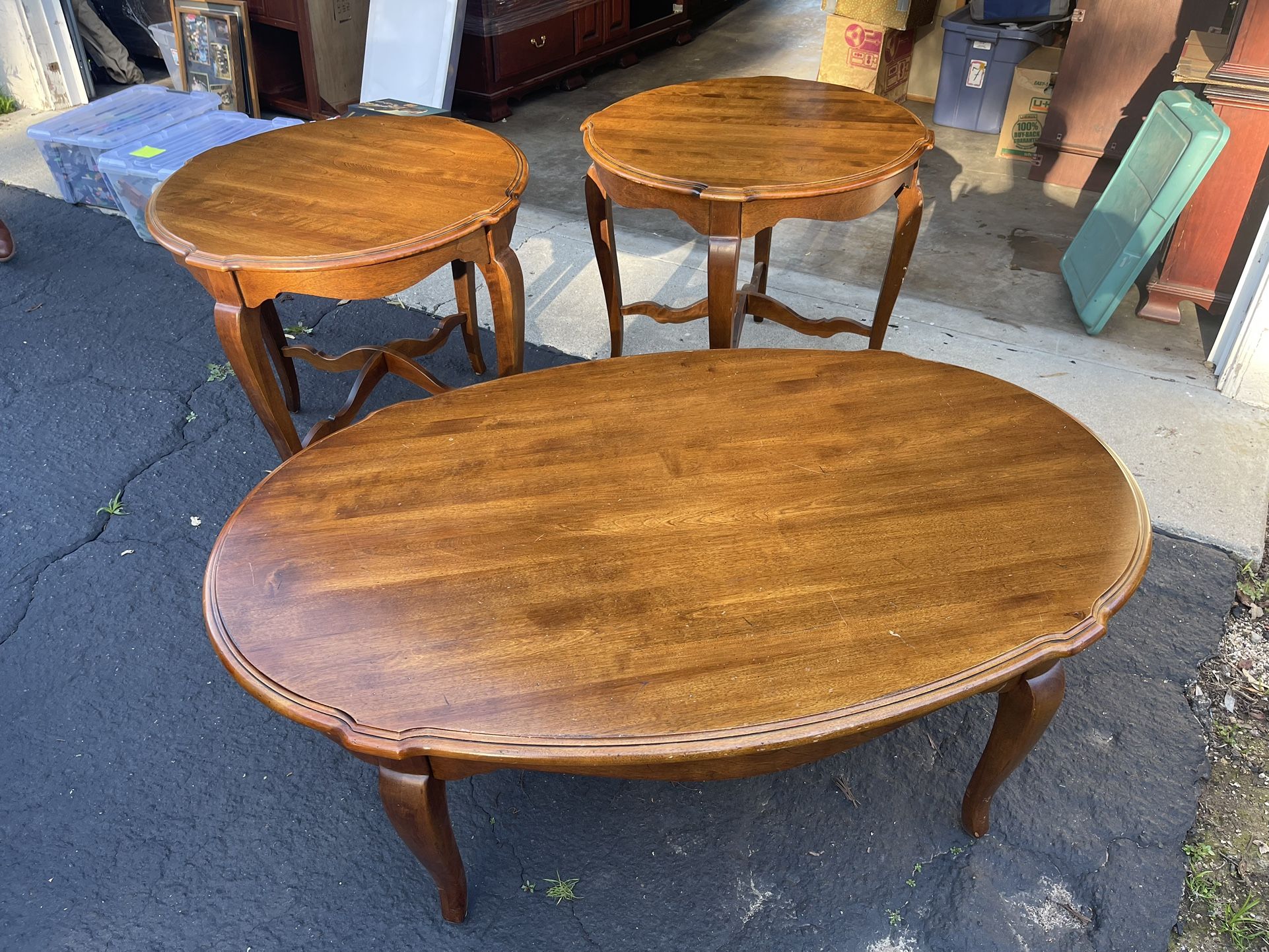 Coffee Table+2 End Tables