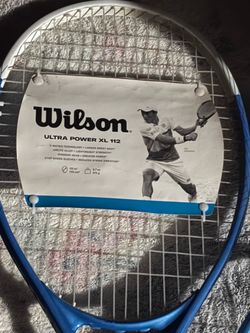 Wilson Ultra Power XL 112in /9.7oz baby blue and white tennis rackets