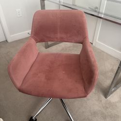 Blush Pink Rolling Desk Chair