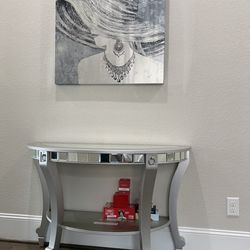 Silver Mirrored Console Table