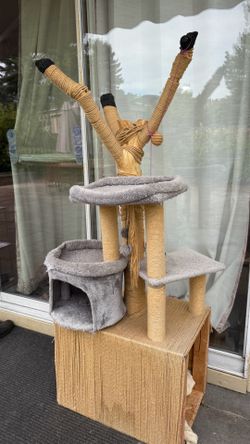 Handmade wood cat tree