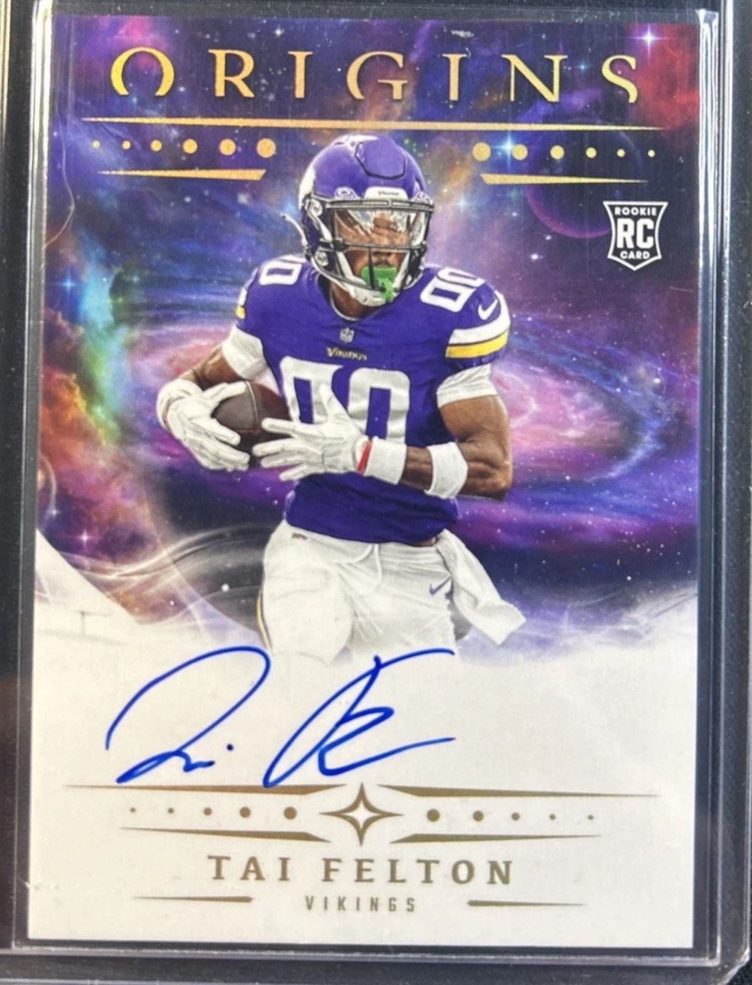 2025 Panini Origins Purple RC ~ NFL Tai Felton #RA-TA1 On-Card Auto (Vikings)