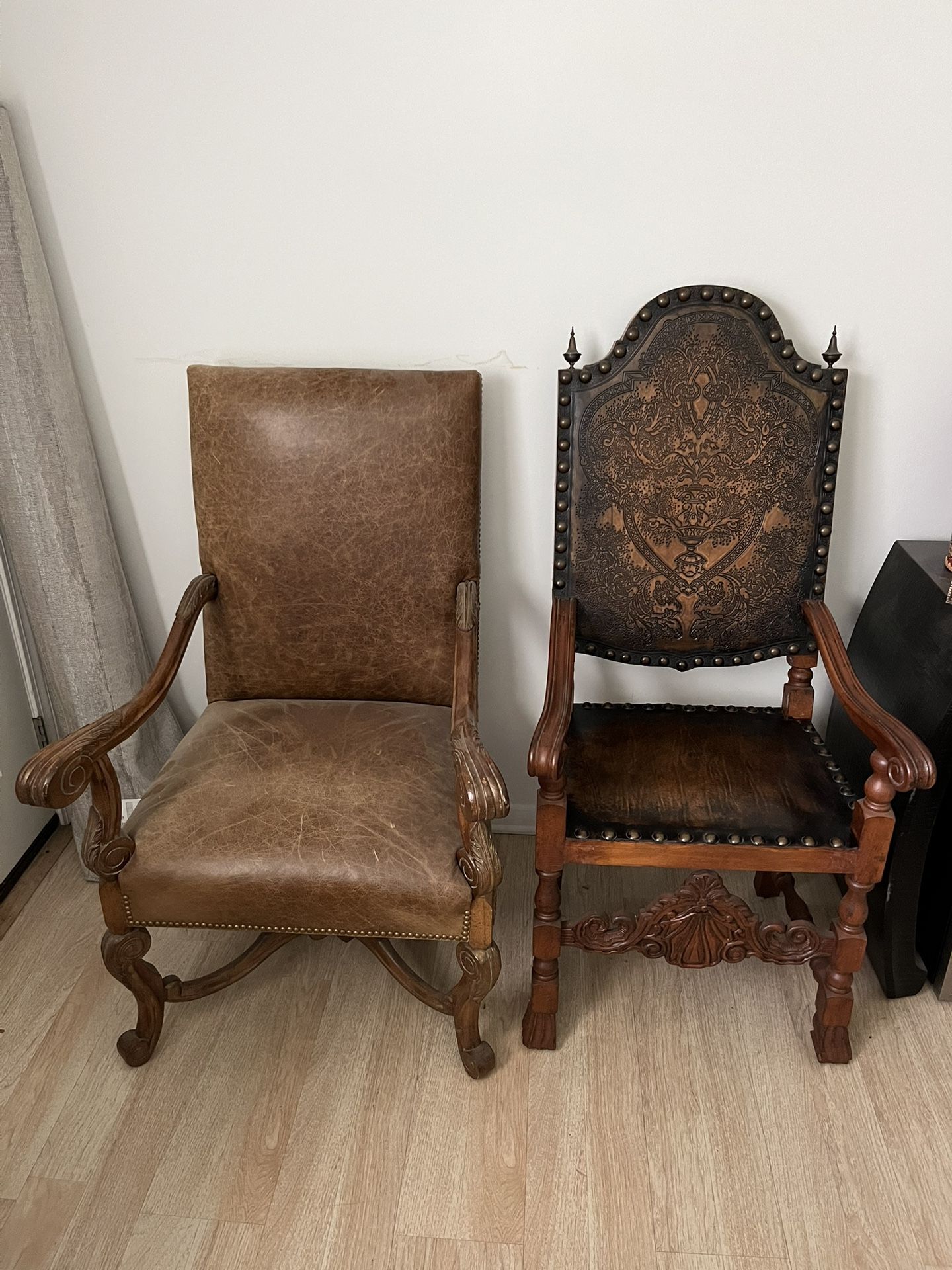 Large Handcrafted Antique Chairs