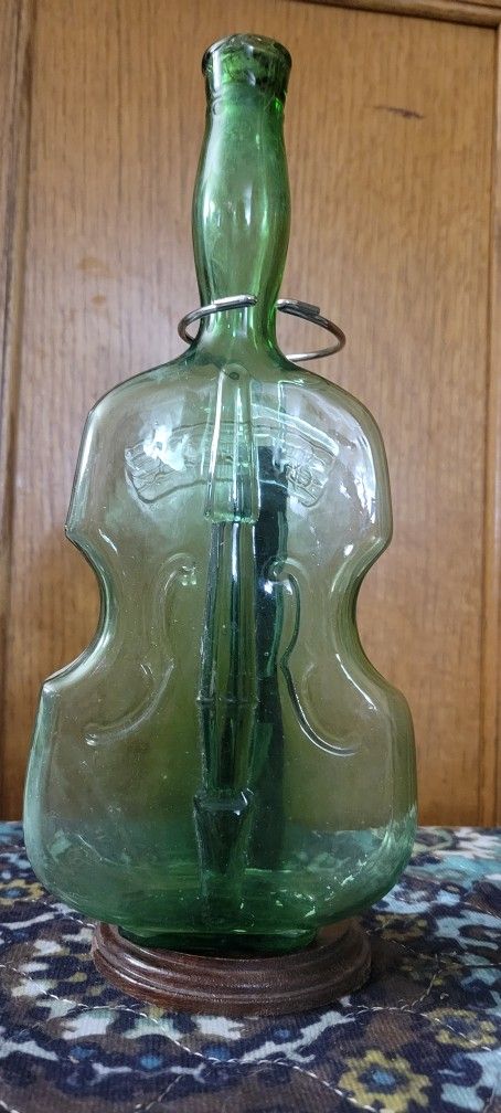 Green Violin Glass Bottle 