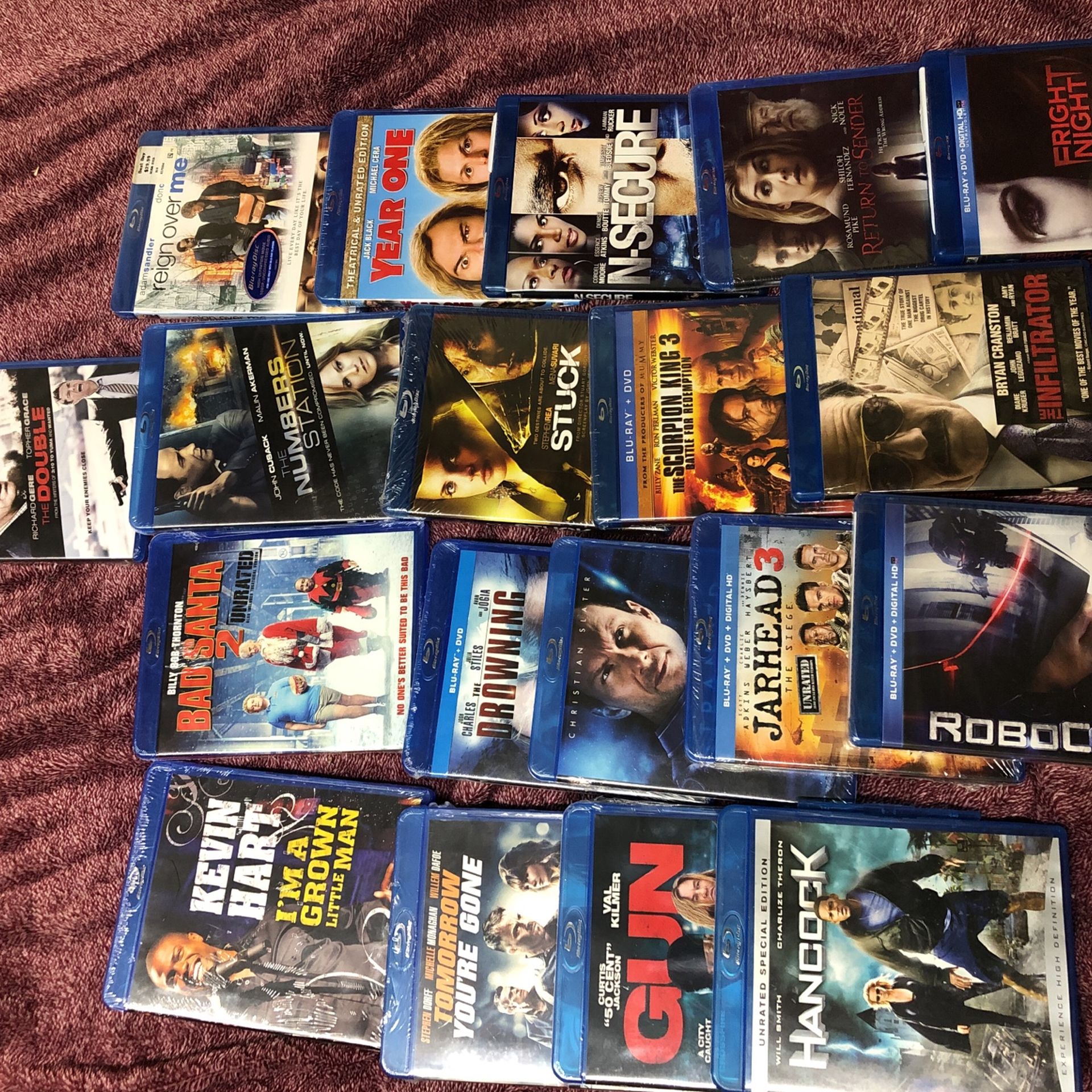 Blu Ray DVDs All Brand New 19 In Plastic