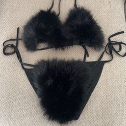 Furry Black Bikini (Small)