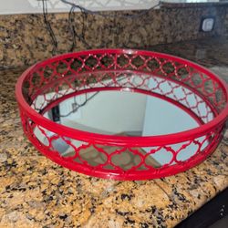 Red Mirror Tray 