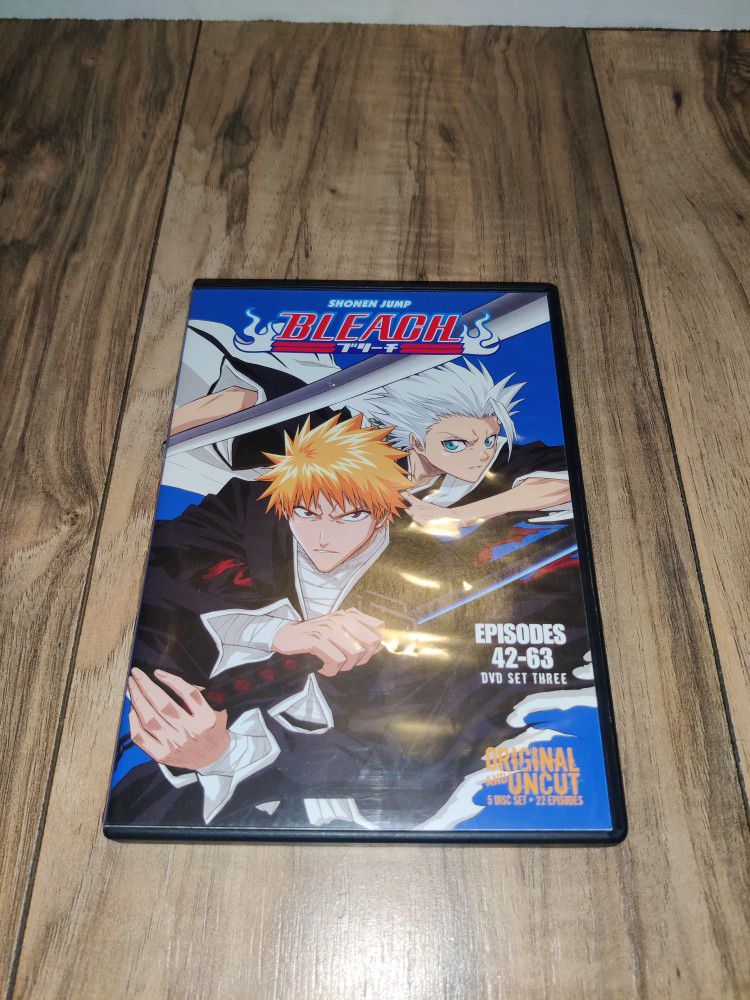 Bleach Uncut Box Set: Season Three - The Rescue (DVD, 5-Disc Set). Packaging has some wear from age and storage. Sold as is.

