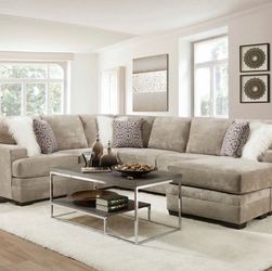 New tan sectional with free delivery