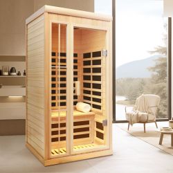 Deluxe version Plus person Far infrared Hemlock Sauna room with LED colour lights
