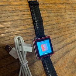 Apple iPod Nano Touch Screen Red 8GB  A1366 6th Gen. Watch Band & Charger