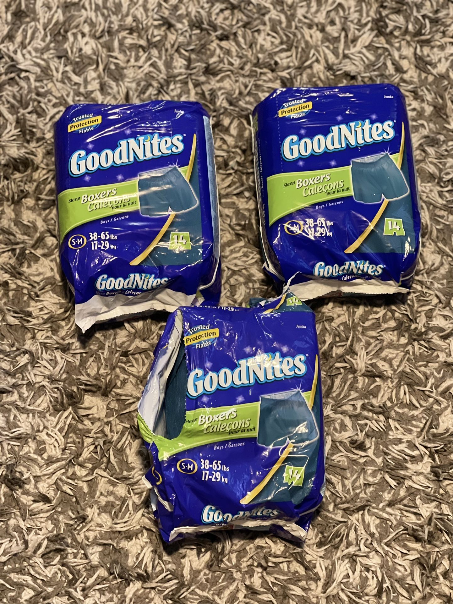 NEW‼️ GOODNITES BOXERS - 3 PACKS - S/M