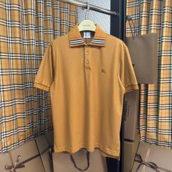 Burberry Yellow Polo Shirt New 