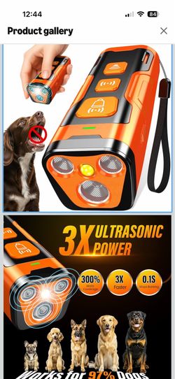 Dog Bark Deterrent Device, 3X Ultrasonic Anti Barking, 6 Training Modes 23 FT Range Barks No More Indoors Outdoors Behavior Correct Safe & Humane Rech