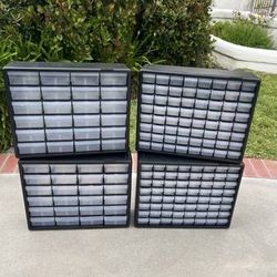 (4) Plastic Storage Cabinets Organizers Drawer Cubbies ($30 each) Garage Hardware Tools