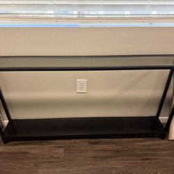 Black Metal/glass Top Console Table
