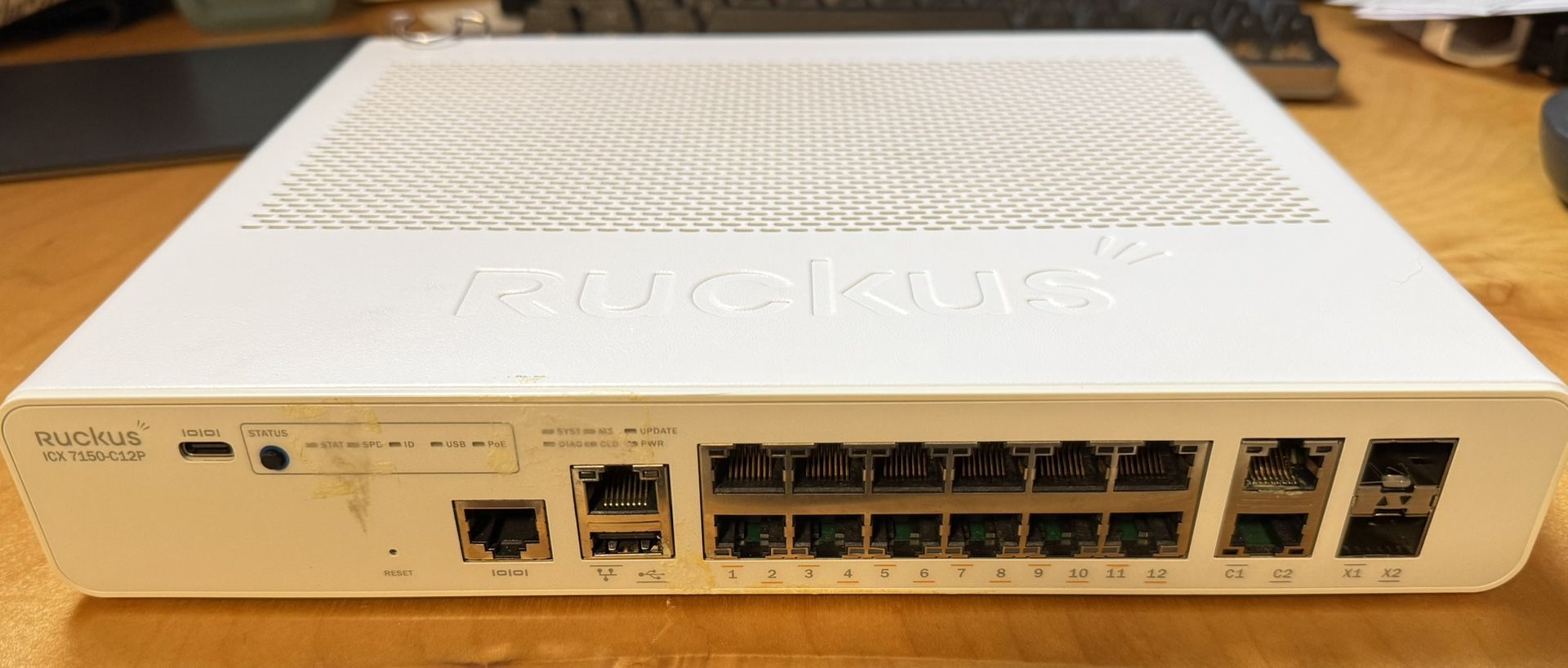 12 Port POE W/ 2 10gb SFP Brocade ICX 7150