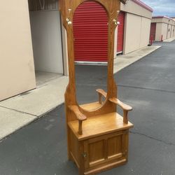 Vintage hall tree with bench