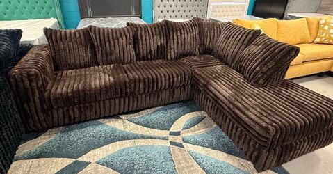 New brown sectional with free delivery
