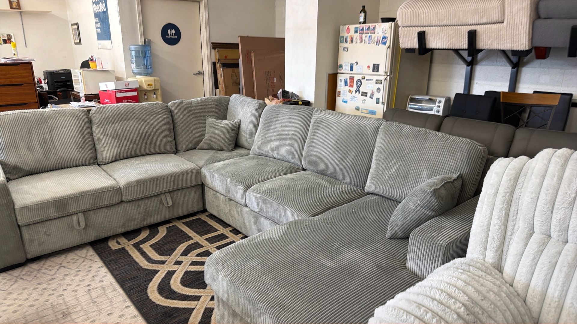 New Sleeper Sectional Couch With Storage And USB / Free Delivery 