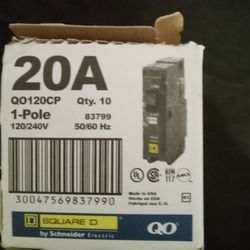 Ten 20amp Breakers