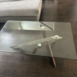 Glass Coffee Table With Accent Corner Table 
