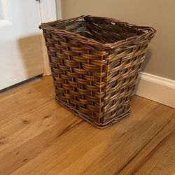 Wicker Wastebasket  
