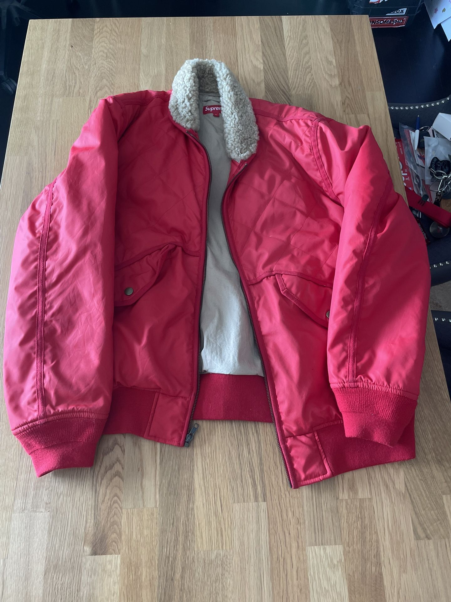 SUPREME USA VARSITY JACKET RED SIZE LARGE