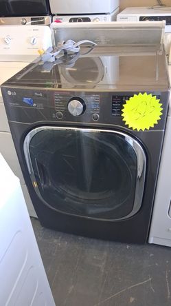 Like new LG stackable gas dryer black stainless steel color