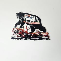 Bear Silhouette Metal Wall Art 