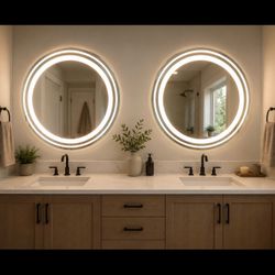 2X ** 30 inch Round Led Bathroom Mirror